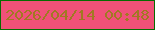 文字の大きさ：5、枠の色：066c01、背景の色：f05178、文字の色：a17922 無料ブログパーツのブログ時計