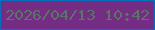 文字の大きさ：3、枠の色：066fbb、背景の色：752c85、文字の色：5a7467 無料ブログパーツのブログ時計