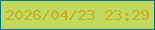 文字の大きさ：3、枠の色：067384、背景の色：c2d95d、文字の色：c0b324 無料ブログパーツのブログ時計
