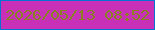 文字の大きさ：4、枠の色：0673d2、背景の色：c830b8、文字の色：8a8125 無料ブログパーツのブログ時計