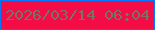 文字の大きさ：3、枠の色：0677fd、背景の色：f30c46、文字の色：797363 無料ブログパーツのブログ時計