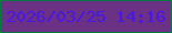 文字の大きさ：2、枠の色：067945、背景の色：6a3185、文字の色：4816e7 無料ブログパーツのブログ時計