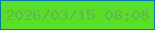 文字の大きさ：5、枠の色：067aaa、背景の色：59df2a、文字の色：61b64d 無料ブログパーツのブログ時計