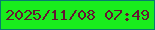 文字の大きさ：4、枠の色：067c6e、背景の色：19ed1d、文字の色：661533 無料ブログパーツのブログ時計