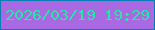 文字の大きさ：5、枠の色：067cb5、背景の色：a869e2、文字の色：25e7a8 無料ブログパーツのブログ時計