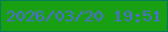 文字の大きさ：5、枠の色：067d58、背景の色：19a012、文字の色：4f6adb 無料ブログパーツのブログ時計