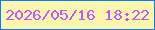 文字の大きさ：3、枠の色：067efb、背景の色：fcf5ac、文字の色：ba5bfd 無料ブログパーツのブログ時計