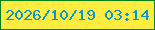 文字の大きさ：1、枠の色：068118、背景の色：feec40、文字の色：0497d2 無料ブログパーツのブログ時計