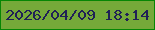 文字の大きさ：3、枠の色：068604、背景の色：75a939、文字の色：202056 無料ブログパーツのブログ時計