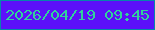 文字の大きさ：1、枠の色：0686ac、背景の色：5c10fa、文字の色：31d29b 無料ブログパーツのブログ時計