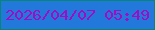 文字の大きさ：1、枠の色：068772、背景の色：2378db、文字の色：9f0cc5 無料ブログパーツのブログ時計