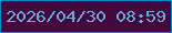 文字の大きさ：3、枠の色：0689c9、背景の色：41093d、文字の色：6daad8 無料ブログパーツのブログ時計