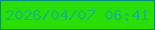 文字の大きさ：1、枠の色：068b78、背景の色：29df02、文字の色：13ba7c 無料ブログパーツのブログ時計