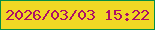 文字の大きさ：3、枠の色：068e45、背景の色：f1d824、文字の色：ad1166 無料ブログパーツのブログ時計