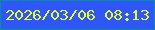 文字の大きさ：4、枠の色：068e9b、背景の色：2f56f8、文字の色：e9fb2d 無料ブログパーツのブログ時計