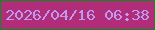 文字の大きさ：2、枠の色：068f1a、背景の色：b12d79、文字の色：bd9bf0 無料ブログパーツのブログ時計