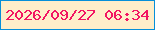 文字の大きさ：3、枠の色：068fd9、背景の色：feeeca、文字の色：f21562 無料ブログパーツのブログ時計