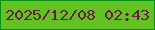 文字の大きさ：3、枠の色：069112、背景の色：61c222、文字の色：681f3f 無料ブログパーツのブログ時計