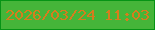 文字の大きさ：5、枠の色：069415、背景の色：45b539、文字の色：d57d1d 無料ブログパーツのブログ時計