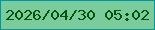 文字の大きさ：3、枠の色：06959d、背景の色：7bcc9c、文字の色：02540b 無料ブログパーツのブログ時計