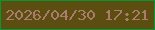 文字の大きさ：3、枠の色：069732、背景の色：5c4e10、文字の色：a97c6d 無料ブログパーツのブログ時計