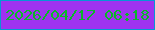文字の大きさ：2、枠の色：0697d5、背景の色：9f33f0、文字の色：0ab828 無料ブログパーツのブログ時計