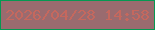 文字の大きさ：1、枠の色：069852、背景の色：9a6b6f、文字の色：c5685e 無料ブログパーツのブログ時計