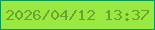 文字の大きさ：1、枠の色：069858、背景の色：9ae942、文字の色：6ba32c 無料ブログパーツのブログ時計