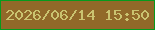文字の大きさ：4、枠の色：069a1d、背景の色：916929、文字の色：cac370 無料ブログパーツのブログ時計