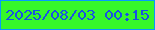 文字の大きさ：4、枠の色：069afe、背景の色：36f72a、文字の色：1951e4 無料ブログパーツのブログ時計