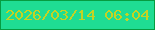 文字の大きさ：3、枠の色：069c40、背景の色：1fdd93、文字の色：c5d323 無料ブログパーツのブログ時計