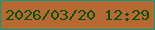 文字の大きさ：5、枠の色：069c81、背景の色：b86833、文字の色：025305 無料ブログパーツのブログ時計