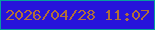 文字の大きさ：1、枠の色：069d9f、背景の色：2713db、文字の色：b16f39 無料ブログパーツのブログ時計