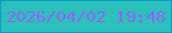 文字の大きさ：1、枠の色：069dca、背景の色：2bc0bb、文字の色：8f66f8 無料ブログパーツのブログ時計