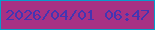 文字の大きさ：1、枠の色：069dcb、背景の色：a73184、文字の色：4335b2 無料ブログパーツのブログ時計