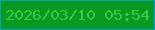 文字の大きさ：2、枠の色：06a3c2、背景の色：099922、文字の色：35cd41 無料ブログパーツのブログ時計