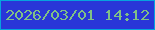 文字の大きさ：4、枠の色：06a3de、背景の色：2936d8、文字の色：80c086 無料ブログパーツのブログ時計