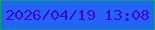 文字の大きさ：5、枠の色：06a56b、背景の色：2164f6、文字の色：4402d4 無料ブログパーツのブログ時計