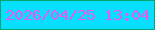 文字の大きさ：5、枠の色：06a56f、背景の色：06dffe、文字の色：eb58ed 無料ブログパーツのブログ時計