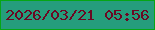 文字の大きさ：2、枠の色：06a615、背景の色：259d7c、文字の色：6b0723 無料ブログパーツのブログ時計