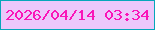 文字の大きさ：2、枠の色：06a7ba、背景の色：ecc8fb、文字の色：fa15b8 無料ブログパーツのブログ時計