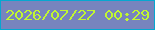 文字の大きさ：2、枠の色：06a7d0、背景の色：7784be、文字の色：c1f731 無料ブログパーツのブログ時計