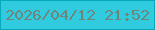 文字の大きさ：4、枠の色：06a8bb、背景の色：30cbde、文字の色：6e857b 無料ブログパーツのブログ時計