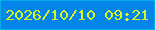 文字の大きさ：5、枠の色：06acee、背景の色：0385e9、文字の色：dbf722 無料ブログパーツのブログ時計