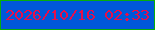 文字の大きさ：5、枠の色：06ae0a、背景の色：0058d9、文字の色：e70e4a 無料ブログパーツのブログ時計