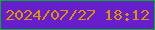 文字の大きさ：4、枠の色：06af2b、背景の色：671fcc、文字の色：db9303 無料ブログパーツのブログ時計