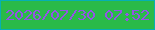 文字の大きさ：1、枠の色：06b0b3、背景の色：2aba49、文字の色：9453e6 無料ブログパーツのブログ時計