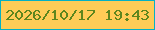 文字の大きさ：1、枠の色：06b0c4、背景の色：ffcc57、文字の色：5d861e 無料ブログパーツのブログ時計