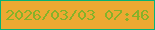 文字の大きさ：1、枠の色：06b276、背景の色：eda932、文字の色：86b229 無料ブログパーツのブログ時計