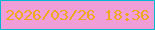 文字の大きさ：3、枠の色：06b6d0、背景の色：ef9ed8、文字の色：f0a71f 無料ブログパーツのブログ時計